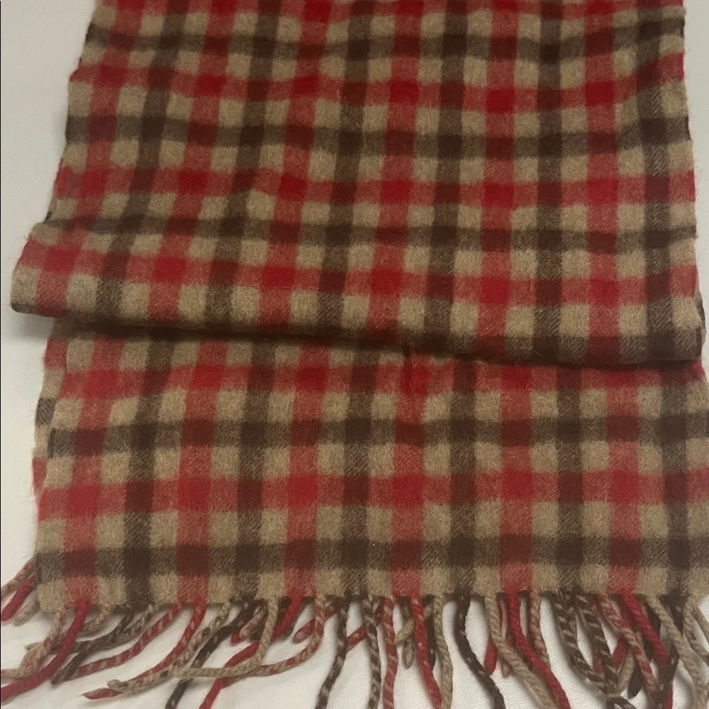 BEGG & Co. Plaid Red and Brown Men's Scarf